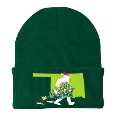 Oklahoma Bigfoot State Christmas Tree Knit Cap Winter Beanie