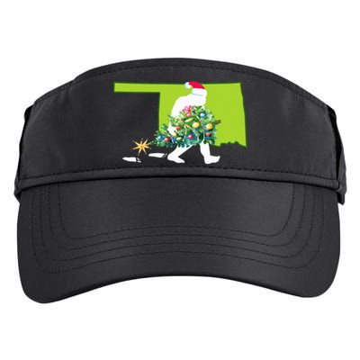 Oklahoma Bigfoot State Christmas Tree Adult Drive Performance Visor