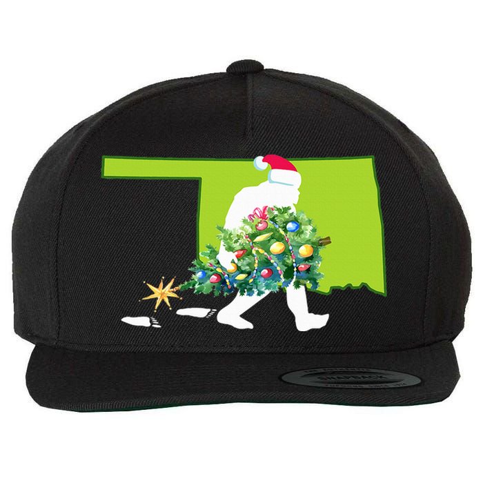 Oklahoma Bigfoot State Christmas Tree Wool Snapback Cap