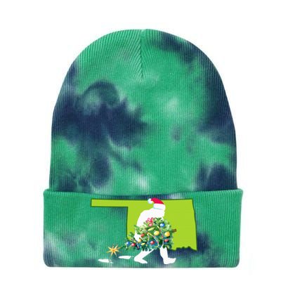 Oklahoma Bigfoot State Christmas Tree Tie Dye 12in Knit Beanie