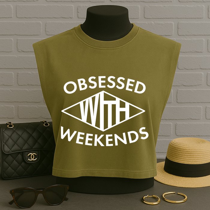 Obsessed With Weekends Garment-Dyed Women's Muscle Tee