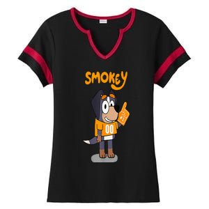 Orange Blooded Tennessee Hound Cartoon Ladies Halftime Notch Neck Tee