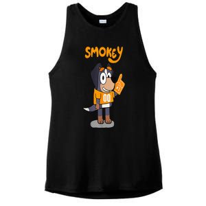 Orange Blooded Tennessee Hound Cartoon Ladies PosiCharge Tri-Blend Wicking Tank