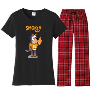 Orange Blooded Tennessee Hound Cartoon Women's Flannel Pajama Set