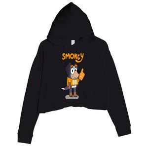 Orange Blooded Tennessee Hound Cartoon Crop Fleece Hoodie