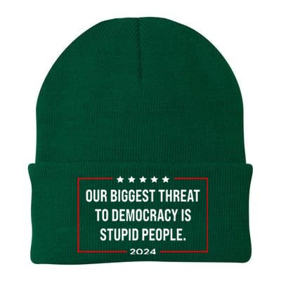 Our Biggest Threat To Democracy Is Stupid People Knit Cap Winter Beanie