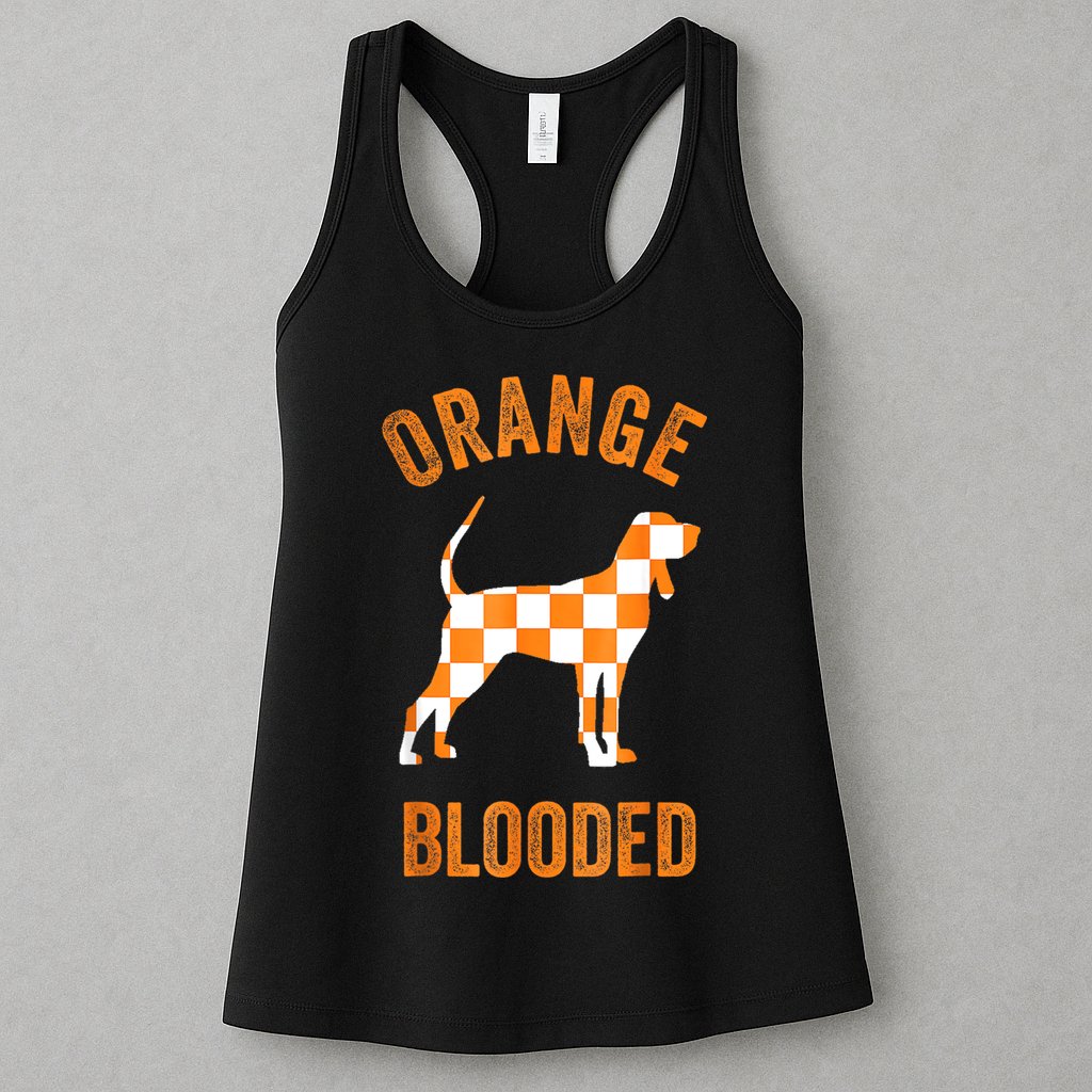 Orange Blooded Tennessee Hound Native Home TN Rocky Top Womens Tank Top