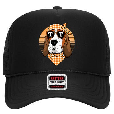 Orange Blooded Tennessee Hound Native Home Tn State Pride High Crown Mesh Back Trucker Hat