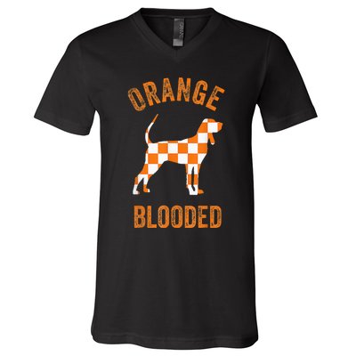 Orange Blooded Tennessee Hound Native Home TN V-Neck T-Shirt