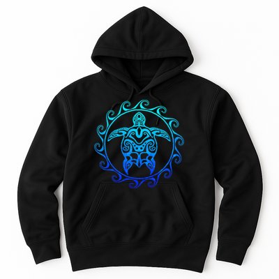 Ocean Blue Tribal Hawaiian Sea Turtle Hoodie