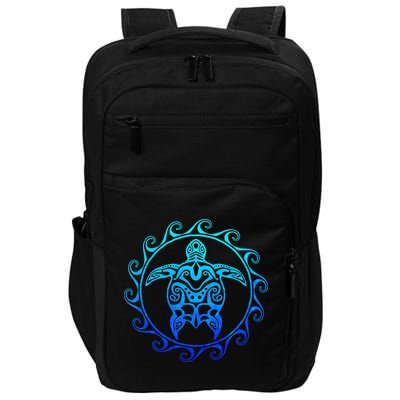 Ocean Blue Tribal Hawaiian Sea Turtle Impact Tech Backpack