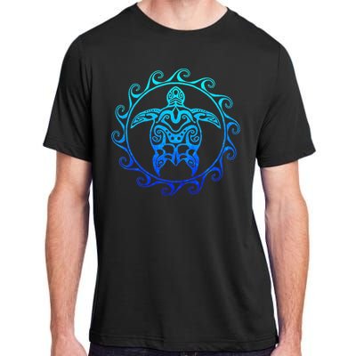 Ocean Blue Tribal Hawaiian Sea Turtle Adult ChromaSoft Performance T-Shirt