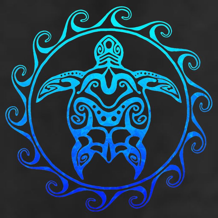 Ocean Blue Tribal Hawaiian Sea Turtle Hat