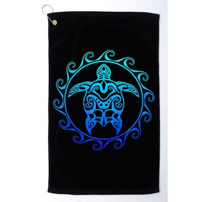 Ocean Blue Tribal Hawaiian Sea Turtle Golf Towel