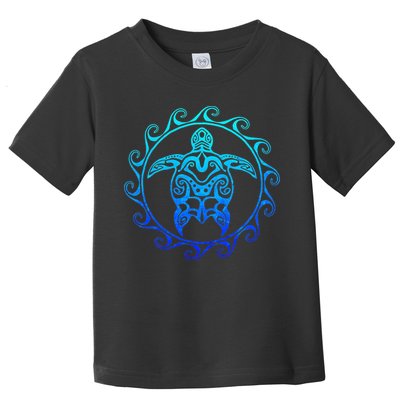 Ocean Blue Tribal Hawaiian Sea Turtle Toddler T-Shirt