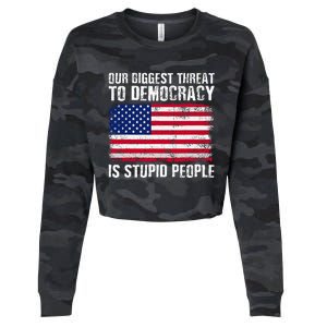 Our Biggest Threat To Democracy Is Stupid People Cropped Pullover Crew