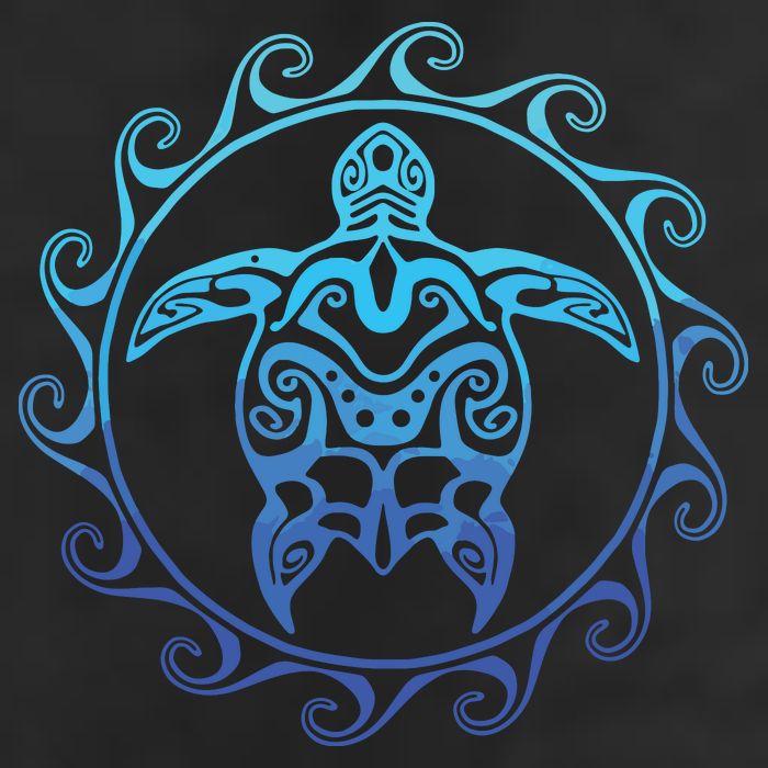 Ocean Blue Tribal Hawaiian Sea Turtle Cool Comfort Performance Bucket Hat
