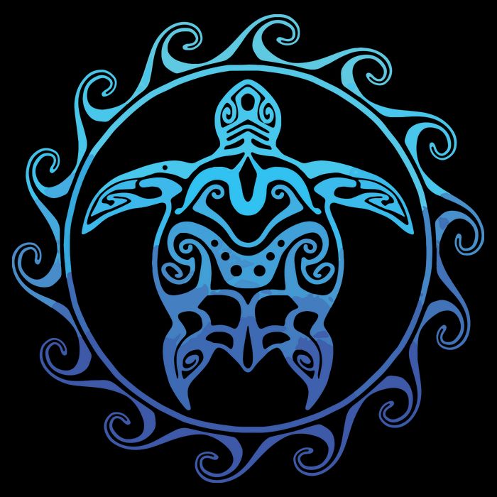 Ocean Blue Tribal Hawaiian Sea Turtle 16 in Basic Backpack