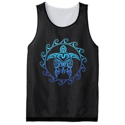 Ocean Blue Tribal Hawaiian Sea Turtle Mesh Reversible Basketball Jersey Tank