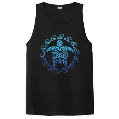 Ocean Blue Tribal Hawaiian Sea Turtle PosiCharge Competitor Tank