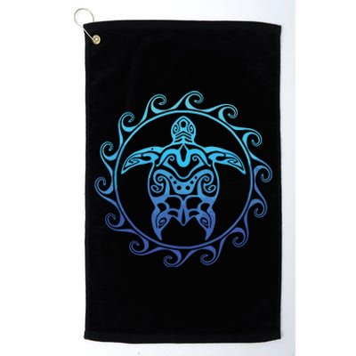 Ocean Blue Tribal Hawaiian Sea Turtle Platinum Collection Golf Towel