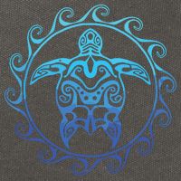 Ocean Blue Tribal Hawaiian Sea Turtle Cotton Canvas Backpack