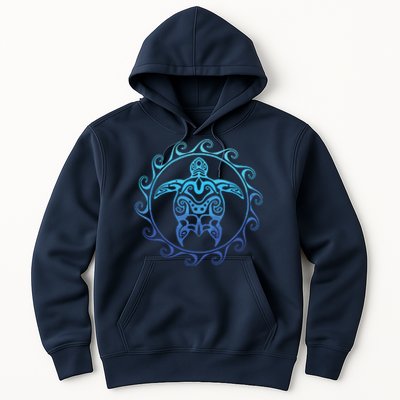 Ocean Blue Tribal Hawaiian Sea Turtle Hoodie