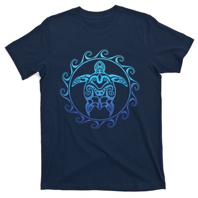 Ocean Blue Tribal Hawaiian Sea Turtle T-Shirt