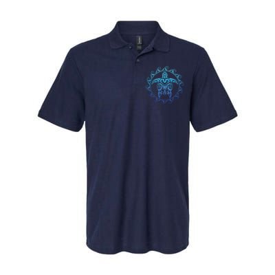 Ocean Blue Tribal Hawaiian Sea Turtle Softstyle Adult Sport Polo