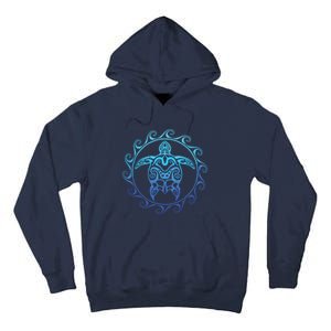 Ocean Blue Tribal Hawaiian Sea Turtle Tall Hoodie