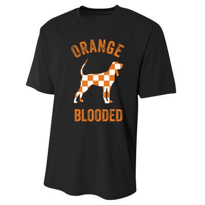 Orange Blooded Tennessee Hound Native Home Tn State Pride Performance Sprint T-Shirt