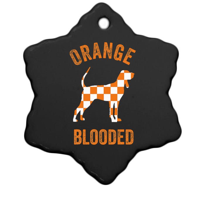 Orange Blooded Tennessee Hound Native Home Tn State Pride Ceramic Star Ornament