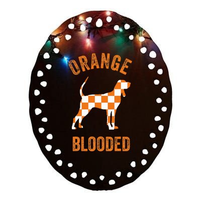 Orange Blooded Tennessee Hound Native Home Tn State Pride Ceramic Oval Ornament