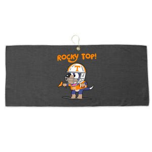 Orange Blooded Tennessee Hound Cartoon Rocky Top Tn Large Microfiber Waffle Golf Towel