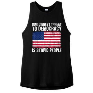 Our Biggest Threat To Democracy Is Stupid People Election Ladies PosiCharge Tri-Blend Wicking Tank