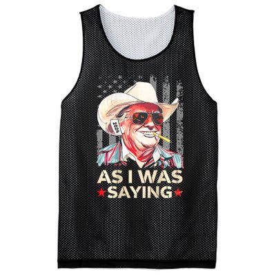 (On Back) Trump As I Was Saying Cowboy Election Vote 2024 Mesh Reversible Basketball Jersey Tank