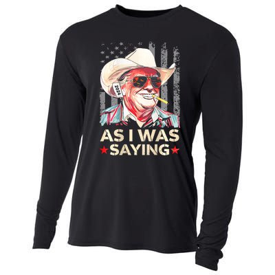 (On Back) Trump As I Was Saying Cowboy Election Vote 2024 Cooling Performance Long Sleeve Crew