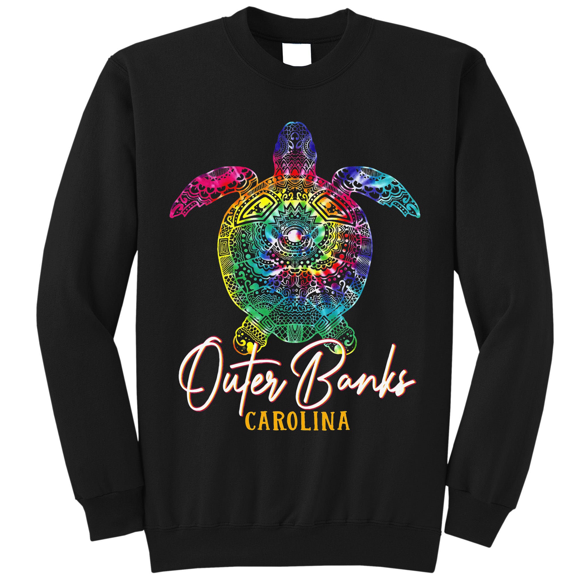 Outer Banks Tie Dye Sea Turtle Carolina Family Vacation Tall Sweatshirt