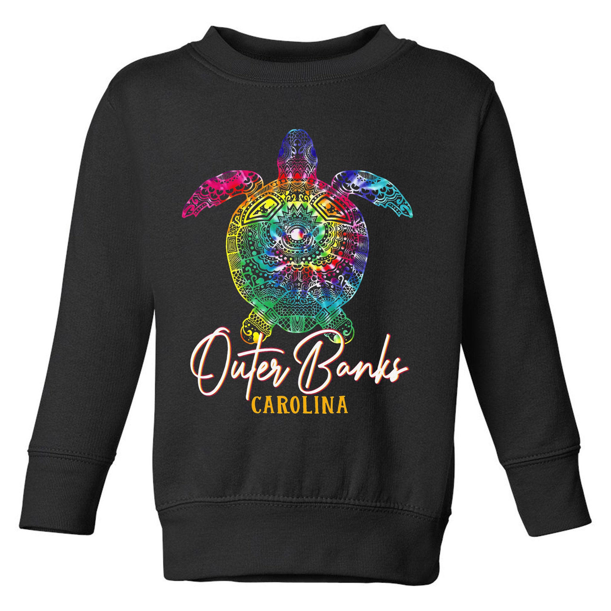 Outer Banks Tie Dye Sea Turtle Carolina Family Vacation Toddler Sweatshirt