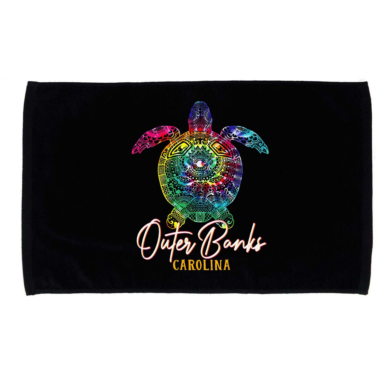 Outer Banks Tie Dye Sea Turtle Carolina Family Vacation Microfiber Hand Towel