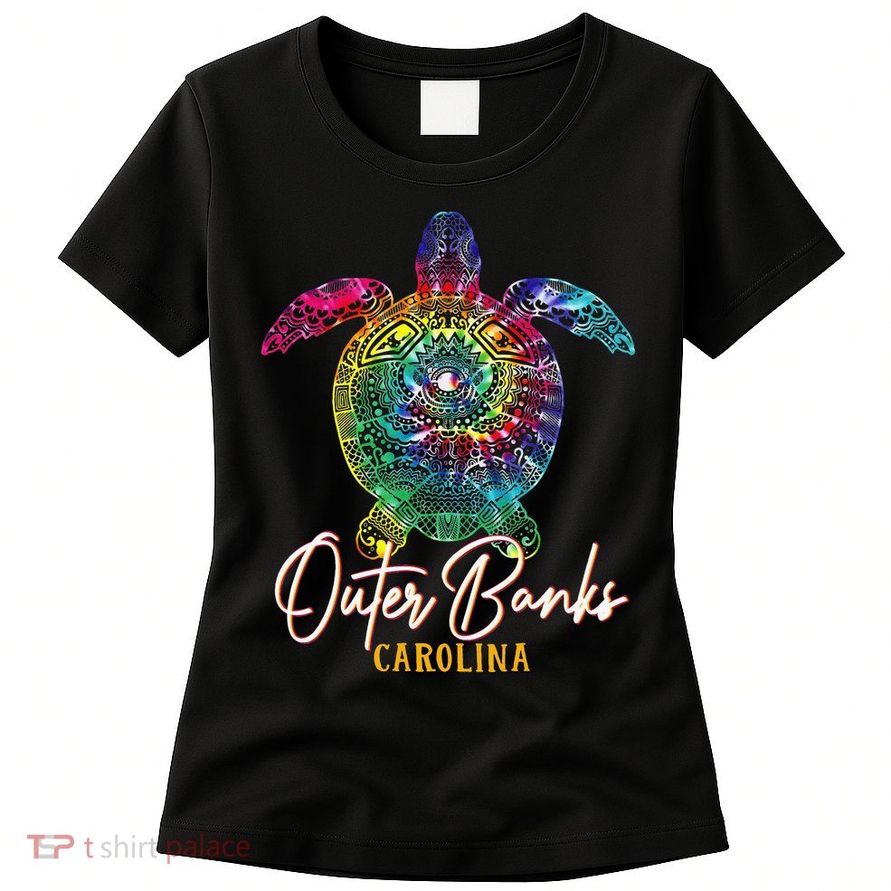 Outer Banks Tie Dye Sea Turtle Carolina Family Vacation Womens T-Shirt