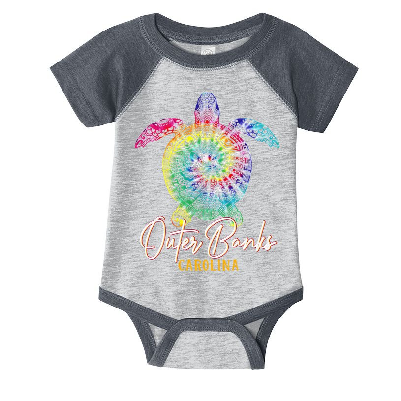 Outer Banks Tie Dye Sea Turtle Carolina Family Vacation Infant Baby Jersey Bodysuit