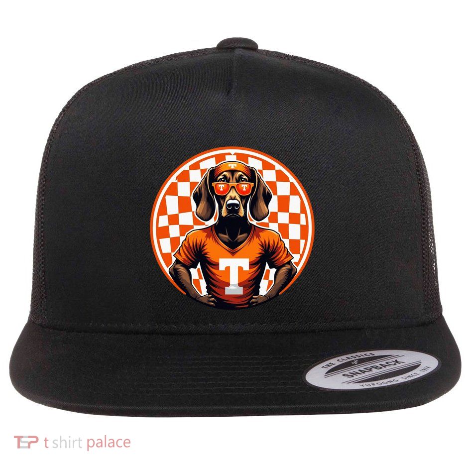 Orange Blooded Tennessee Hound Native Home Tn State Pride Flat Bill Trucker Hat