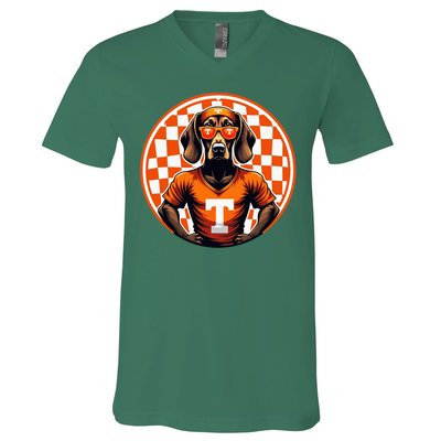 Orange Blooded Tennessee Hound Native Home Tn State Pride V-Neck T-Shirt