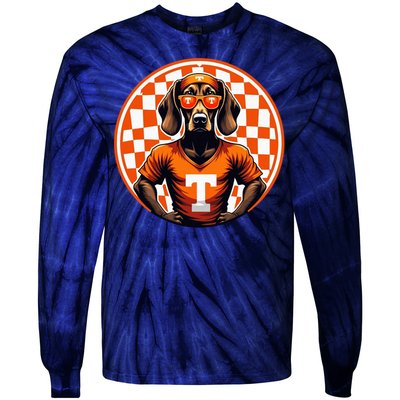 Orange Blooded Tennessee Hound Native Home Tn State Pride Tie-Dye Long Sleeve Shirt