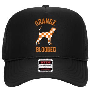 Orange Blooded Tennessee Hound Native Home Tn State Pride High Crown Mesh Back Trucker Hat