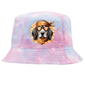 Orange Blooded Tennessee Hound Native Home Tn State Pride Tie-Dyed Bucket Hat