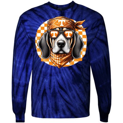 Orange Blooded Tennessee Hound Native Home Tn State Pride Tie-Dye Long Sleeve Shirt