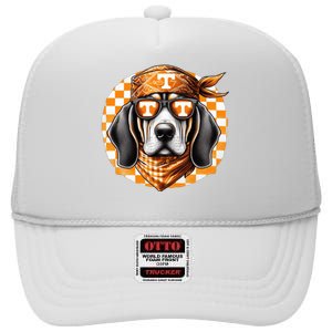 Orange Blooded Tennessee Hound Native Home Tn State Pride High Crown Mesh Back Trucker Hat