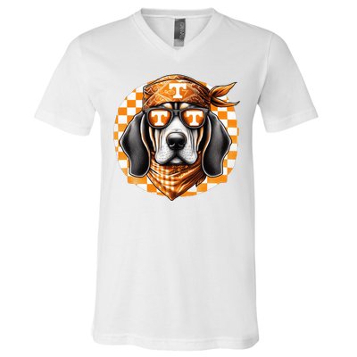 Orange Blooded Tennessee Hound Native Home Tn State Pride V-Neck T-Shirt